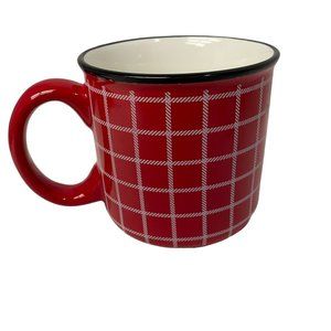 Hallmark Red Plaid Coffee Tea Mug Soup Cup 2021 Christmas 16oz. 4" x‎ 4"
